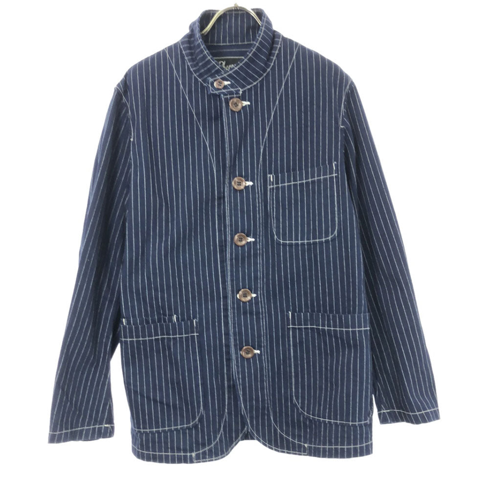 フェローズ インディゴ染め ストライブ柄 カバーオール 38 ネイビー×ホワイト Pherrow's メンズ