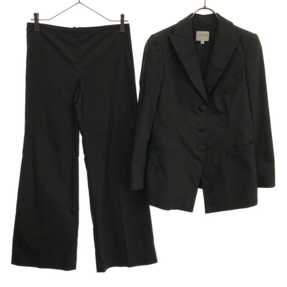 アルマーニコレツォーニ イタリア製 パンツスーツ 上下 セットアップ 38 ブラック ARMANI COLLEZIONI レディース