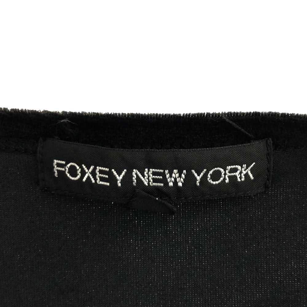 フォクシーニューヨーク 日本製 ボレロ付き 半袖カットソー スカートスーツ 上下 セットアップ F ブラック FOXEY NEW YORK 三点セット レディース