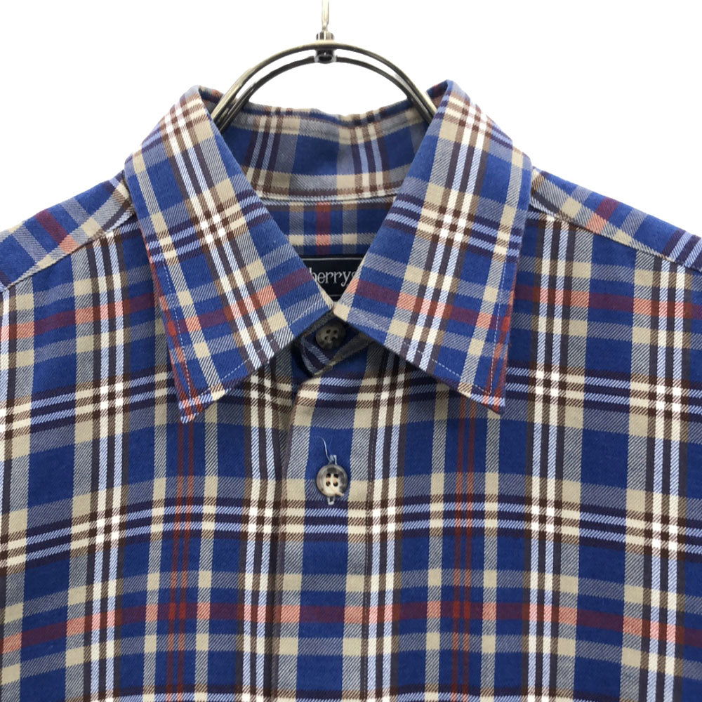 Burberrys バーバリーズ 90s チエック柄 長袖 シャツ ブルー系 オーダーメイド オールド メンズ