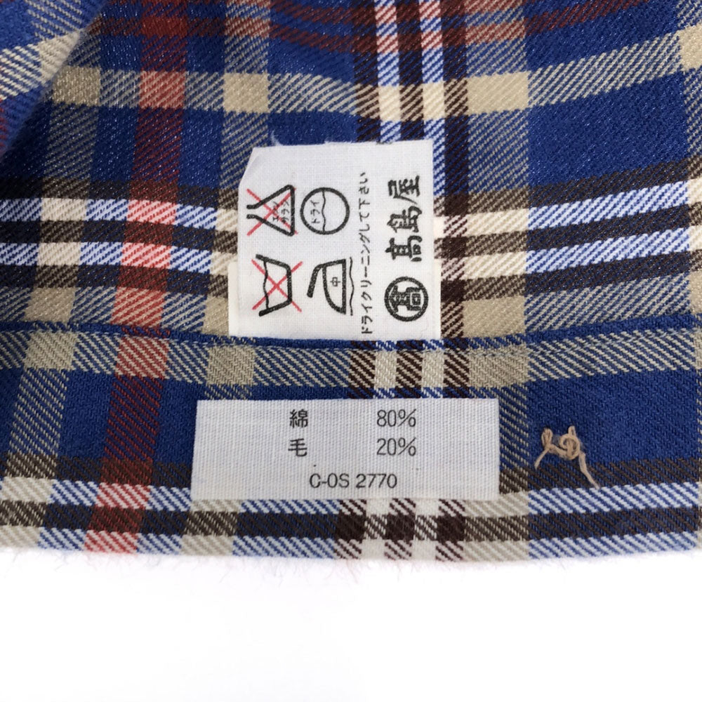 Burberrys バーバリーズ 90s チエック柄 長袖 シャツ ブルー系 オーダーメイド オールド メンズ