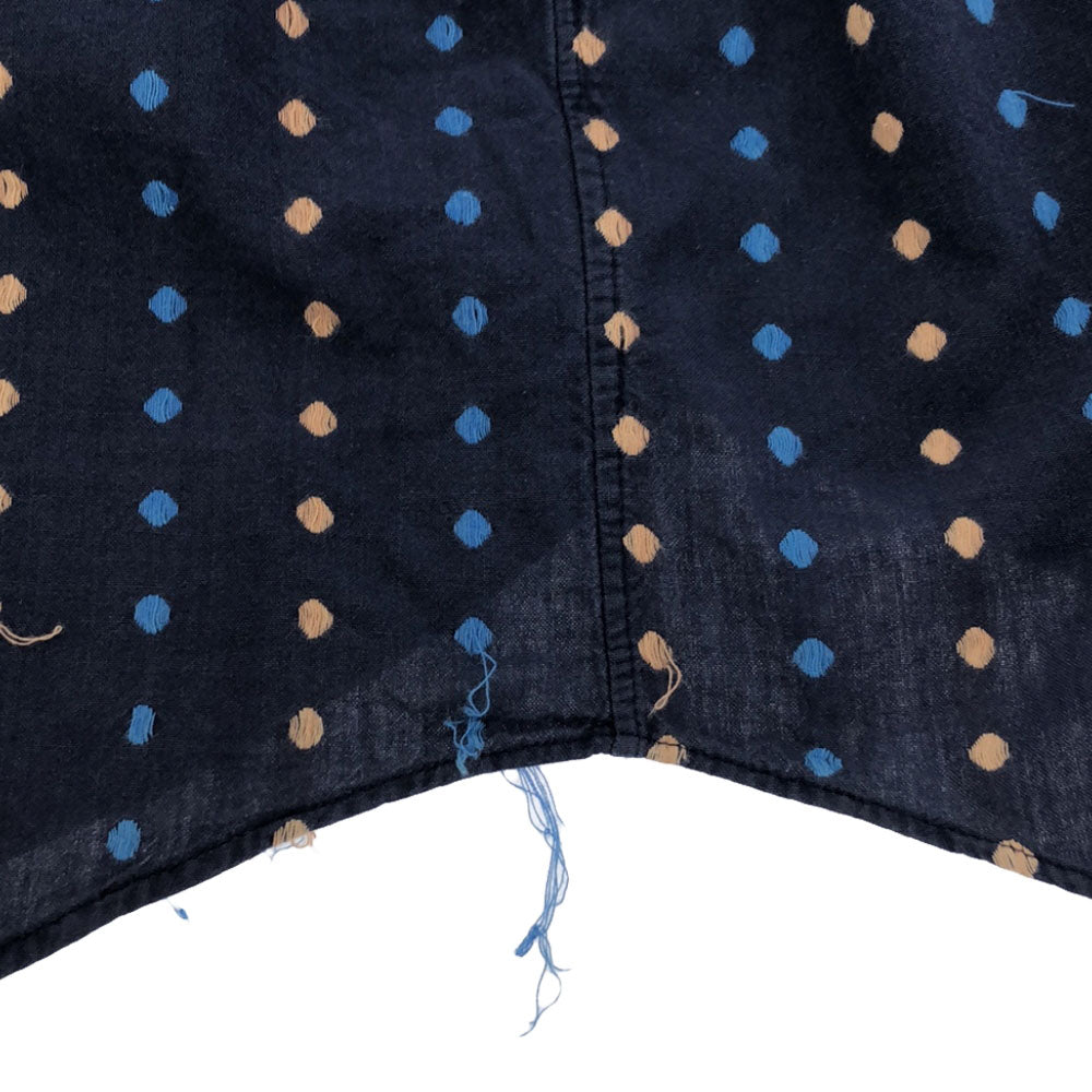 SUGAR CANE シュガーケーン ドット刺繍柄 長袖 ボタンダウンシャツ M ネイビー メンズ