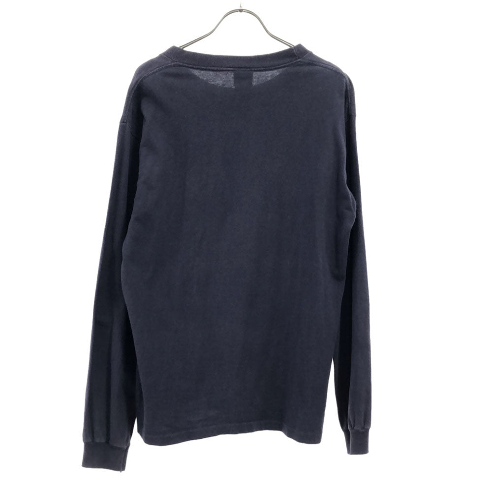 ディズニー 90s ミッキー プリント柄 長袖 Tシャツ ネイビー系 Disney ロンT カットソー オールド メンズ