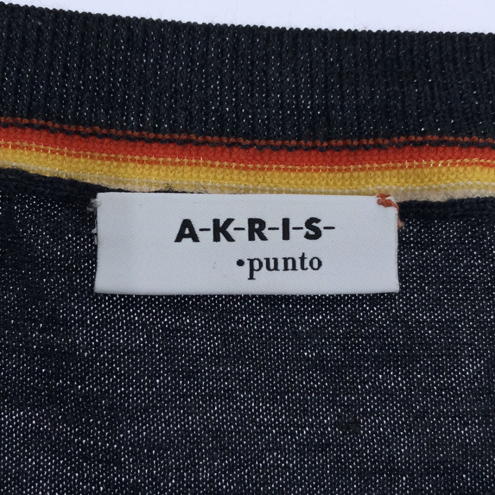 AKRIS PUNTO アクリス プント ウール 長袖 ニット 38 ネイビー系 セーター レディース