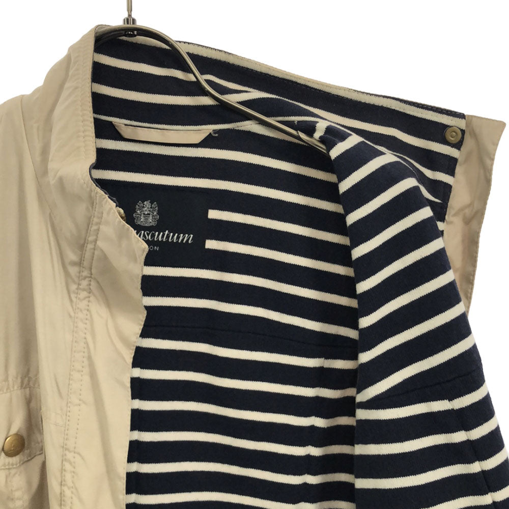 アクアスキュータム ジップ ベスト ベージュ Aquascutum 裏ボーダー柄 レディース
