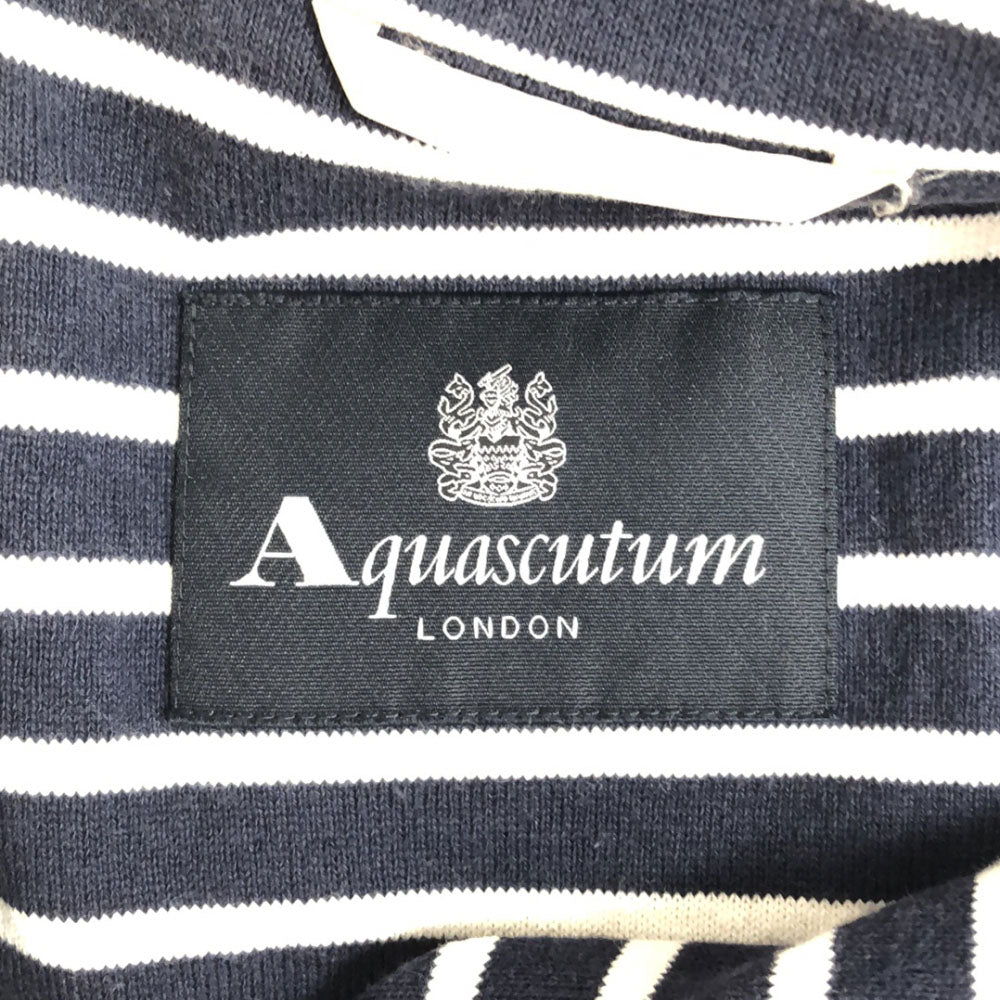 アクアスキュータム ジップ ベスト ベージュ Aquascutum 裏ボーダー柄 レディース