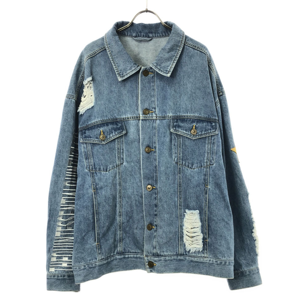 The Quintessential Quintuplets 五等分の花嫁 中野五月 刺繍 デニムジャケット ダメージ加工 アニメ Collaboration apparel ジージャン メンズ