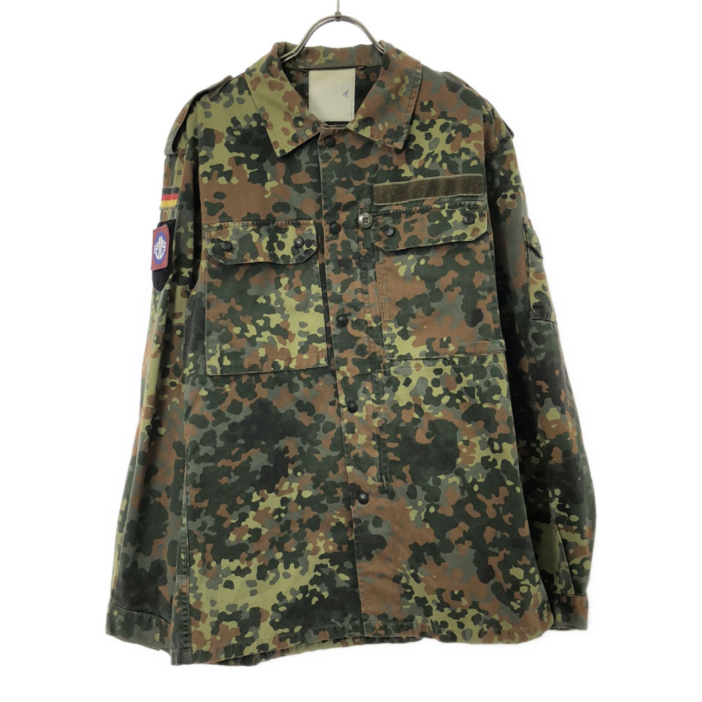 ドイツ軍 迷彩柄 ミリタリージャケット グリーン系×ブラウン GERMAN MILITARY メンズ