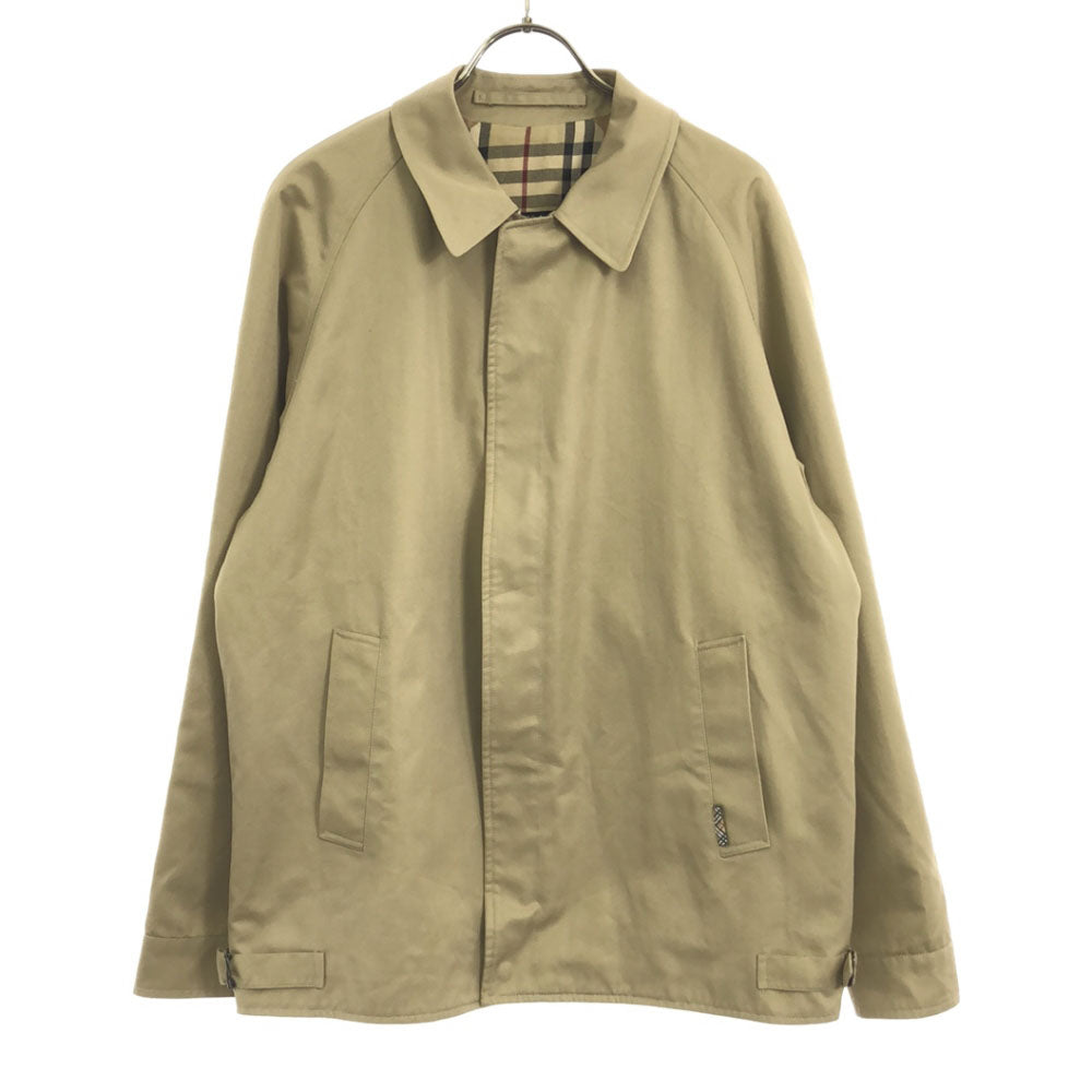 バーバリーロンドン 英国製 ジップジャケット L ベージュ BURBERRY LONDON 裏チェック柄 メンズ