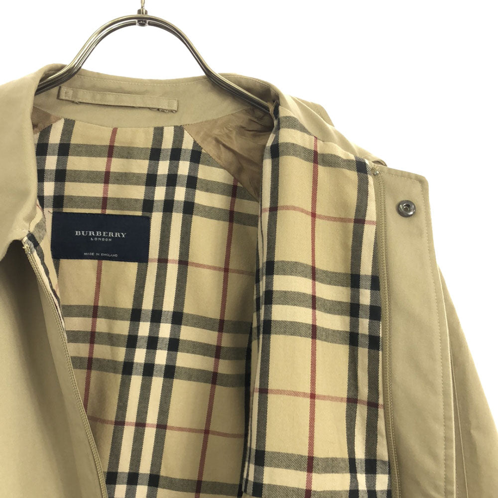 バーバリーロンドン 英国製 ジップジャケット L ベージュ BURBERRY LONDON 裏チェック柄 メンズ