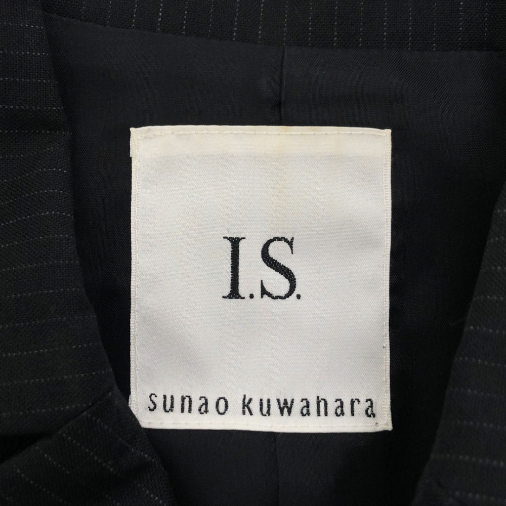 sunaokuwahara スナオクワハラ 日本製 ストライプ テーラードジャケット M ブラック×グレー 裏地付き レディース