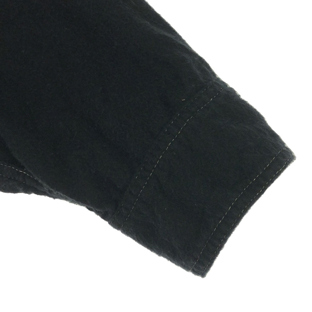 POST OVERALLS ポストオーバーオールズ USA製 長袖 コットンシャツ S ブラック ハーフボタン メンズ