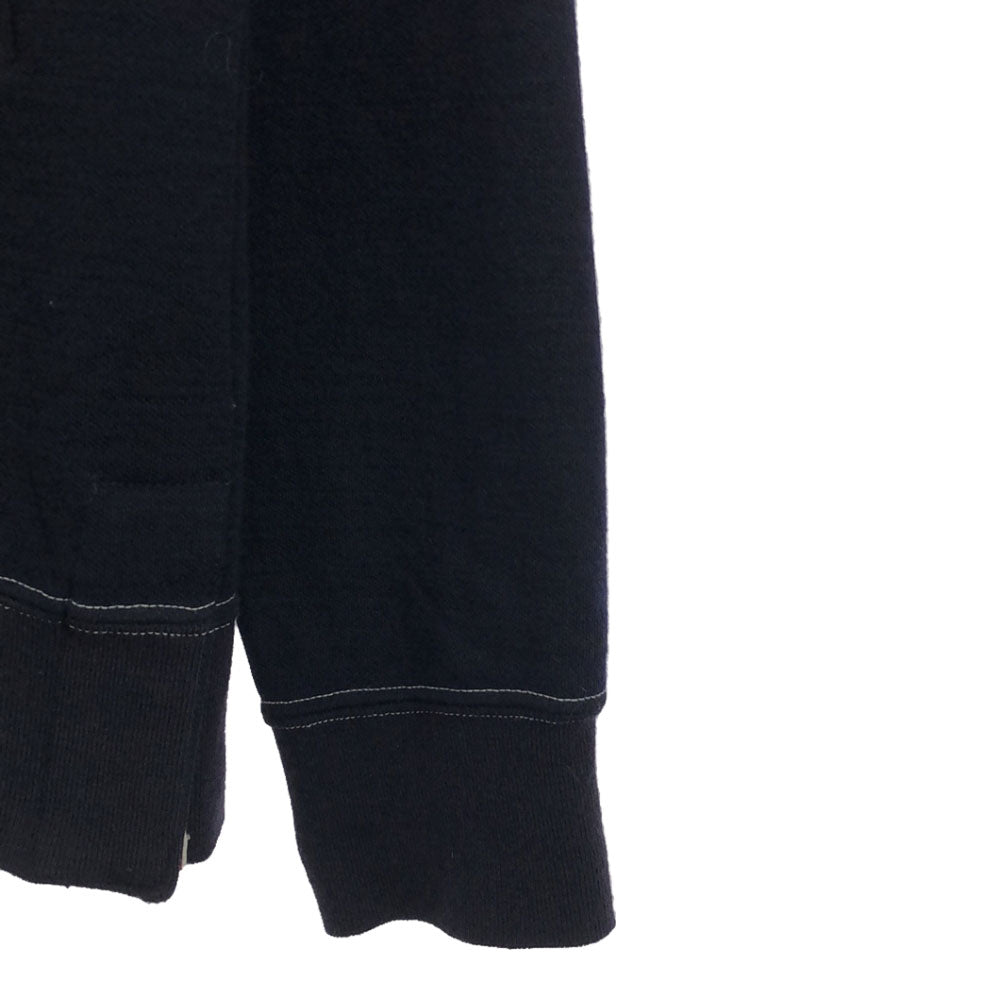 Psycho Bunny サイコバニー 日本製 ウールブレンド 刺繍 長袖 ニットカーディガン M ネイビー サイドスリット ゴルフ メンズ