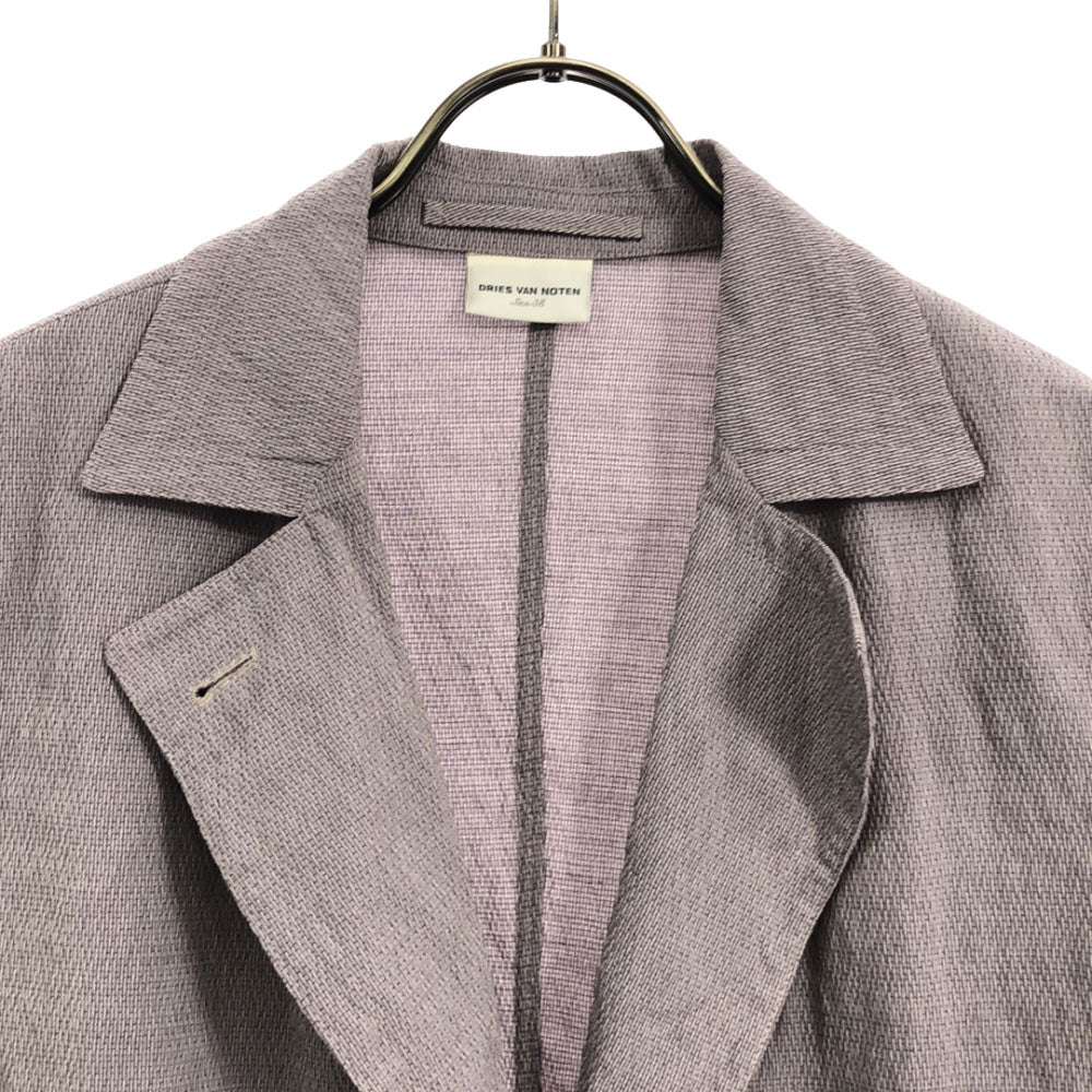 DRIES VAN NOTEN ドリスヴァンノッテン リネンブレンド テーラードジャケット 38 パープル レディース