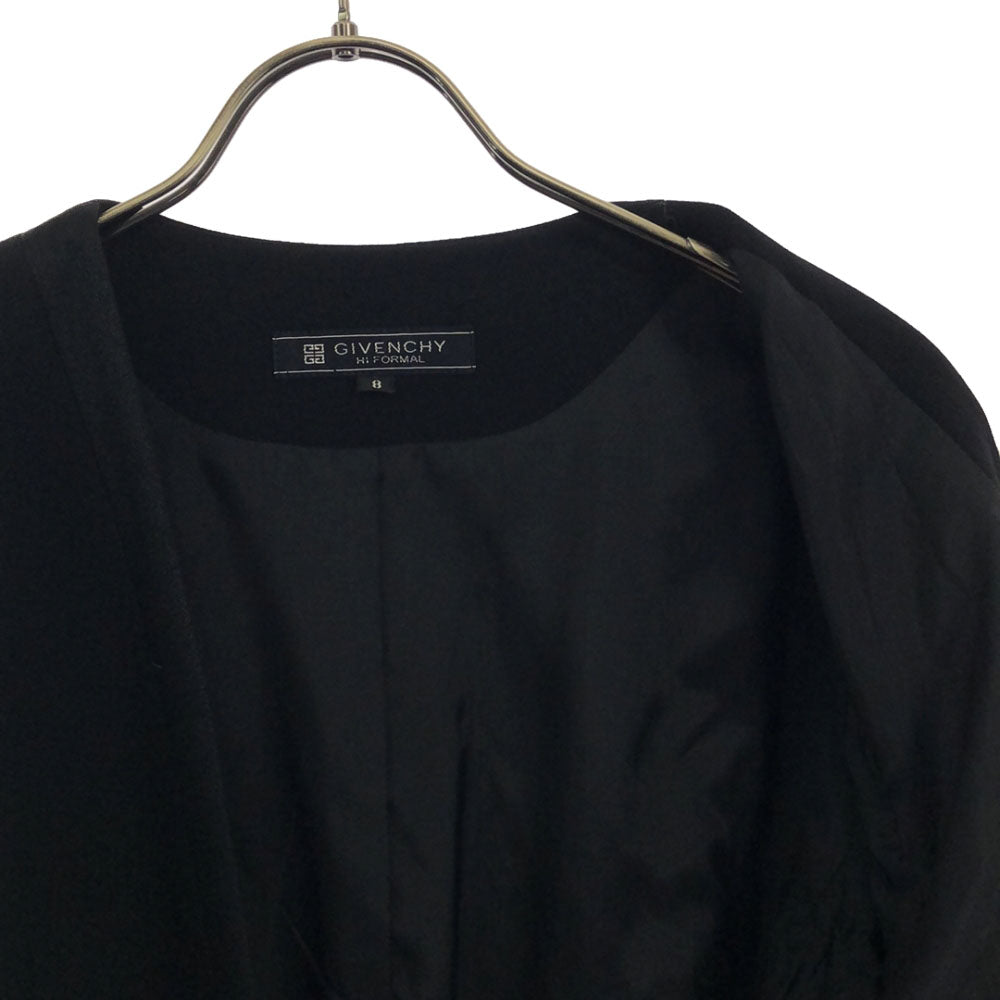 Givenchy ジバンシー 90s ノーカラージャケット 8 ブラック フォーマル オールド レディース