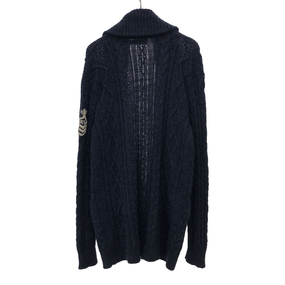 POLO RALPH LAUREN ポロラルフローレン 長袖 ショールカラー ニットカーディガン XS ネイビー メンズ