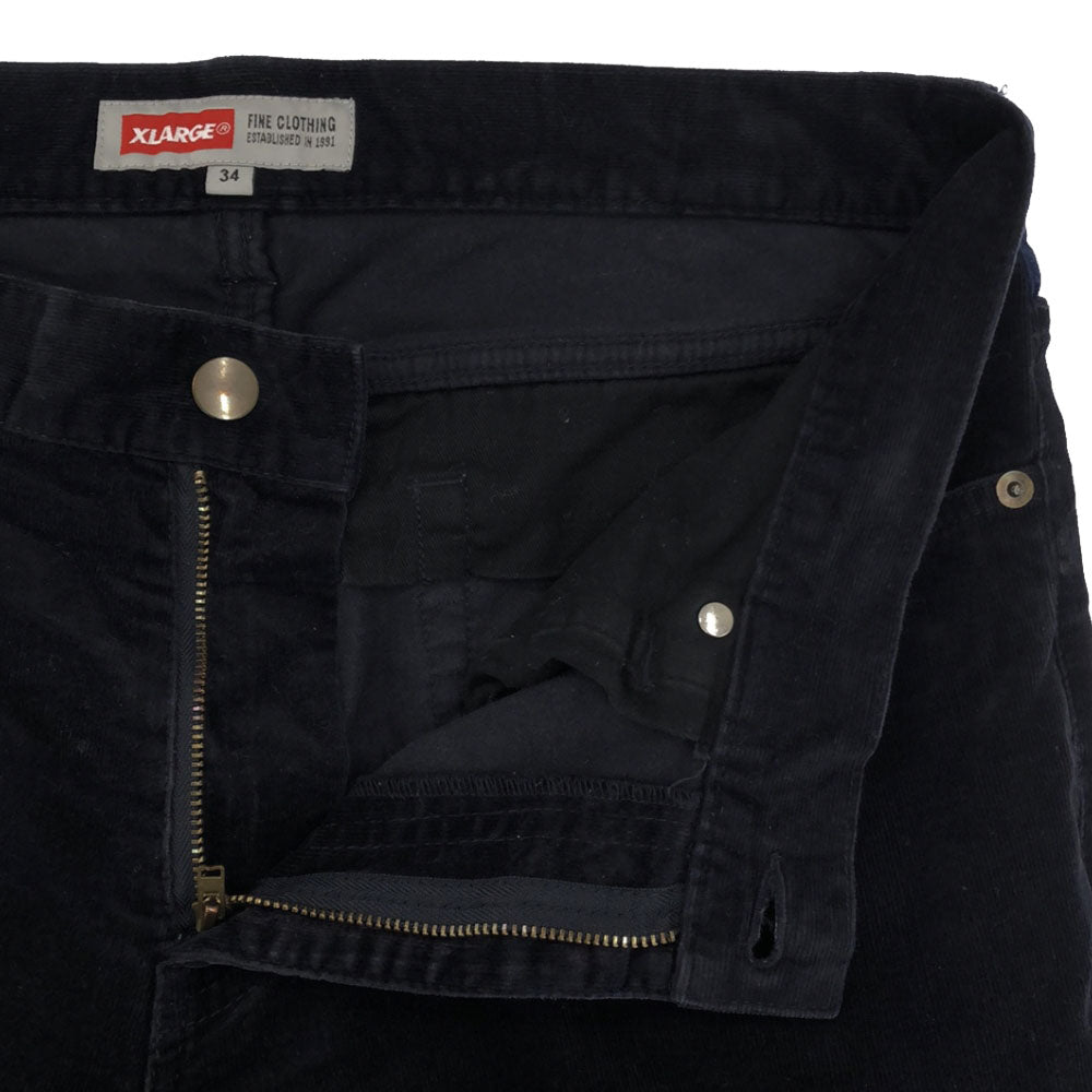 XLARGE エクストララージ ロゴ刺繍 コーデュロイパンツ w34 ネイビー メンズ