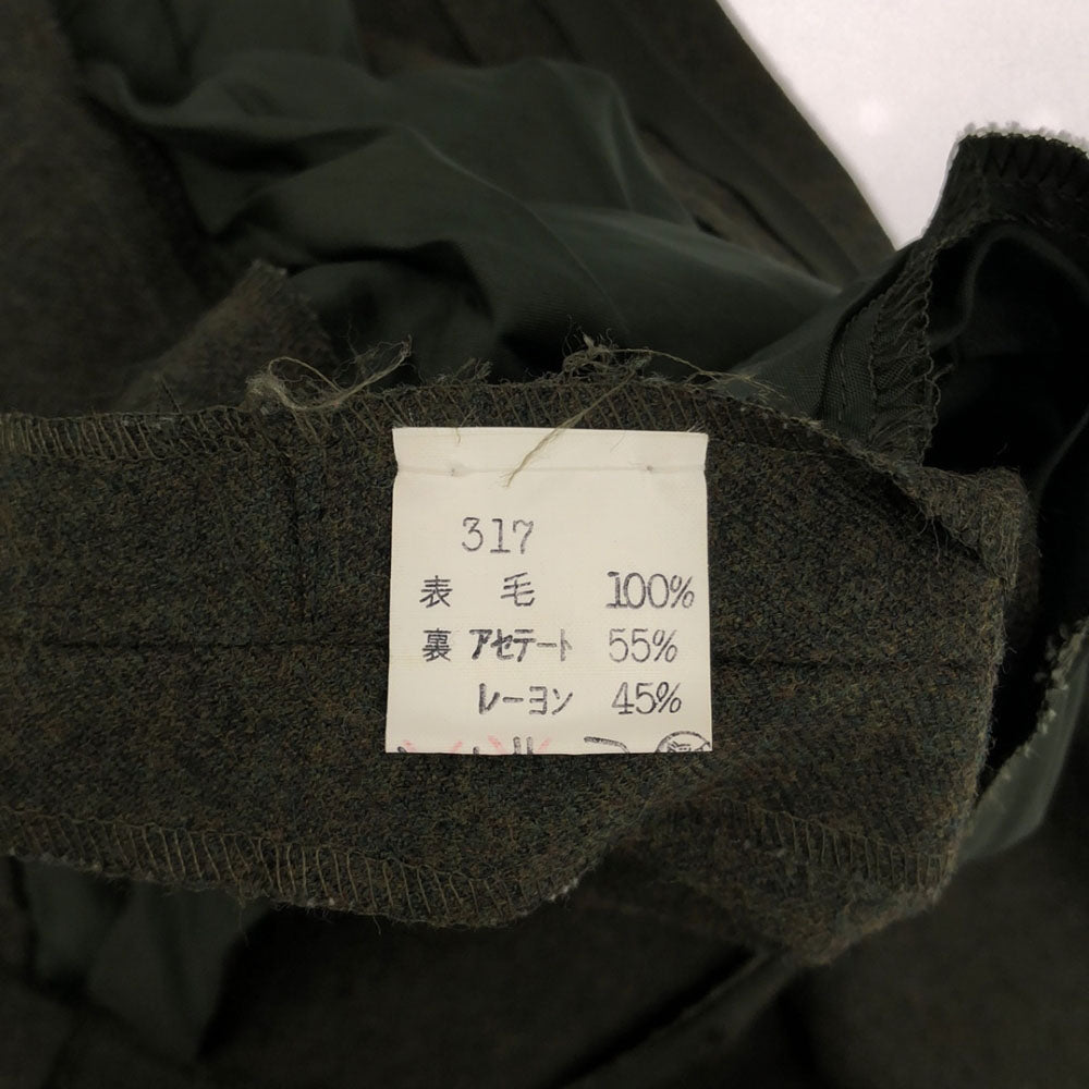 イヴサンローラン 90s フランス製 オールド ウールパンツ カーキ系 YVES SAINT LAURENT テーパードパンツ レディース
