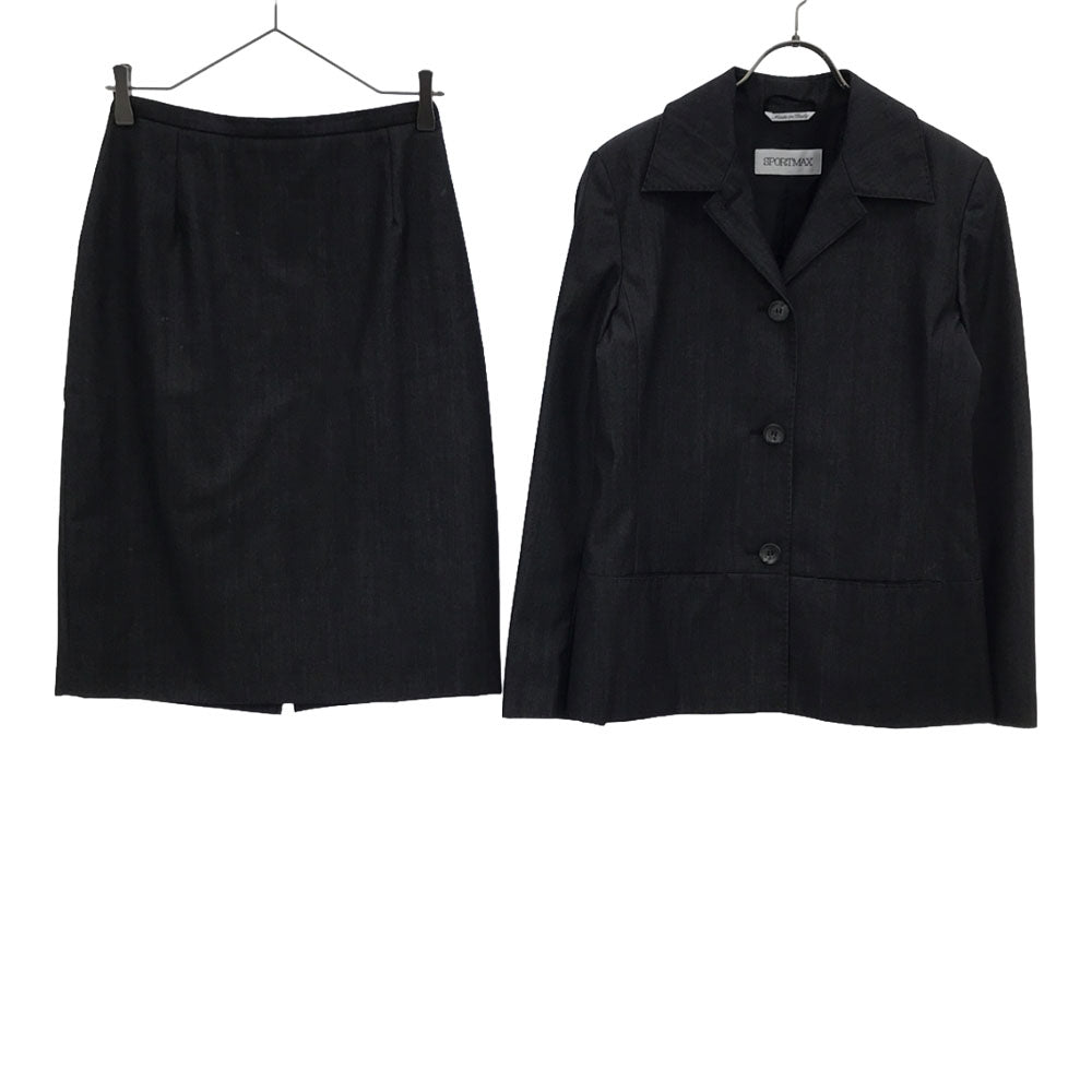 SPORTMAX スポーツマックス イタリア製 ウール スカートスーツ 上下 セットアップ 40 グレー レディース
