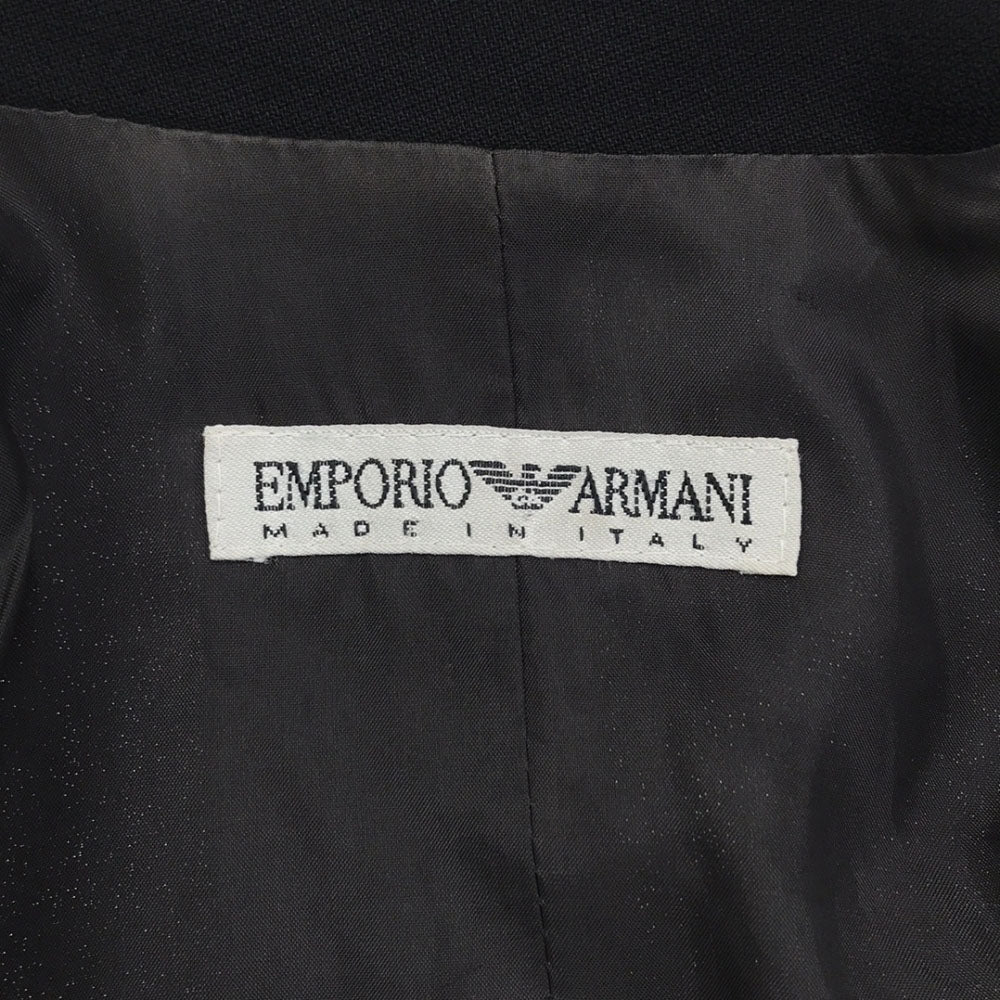 Emporio Armani エンポリオアルマーニ 90s イタリア製 ウール スカートスーツ 上下 セットアップ 38 ブラック オールド レディース