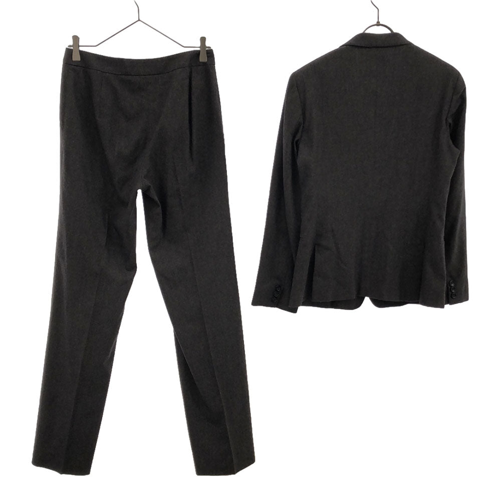 マックスマーラ イタリア製 ウールブレンド パンツスーツ 上下 セットアップ 42 ブラウン系 MAX MARA 飾りポケット レディース