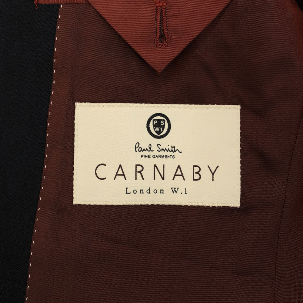 ポールスミス 日本製 ウール スーツ 上下 セットアップ S 紺 Paul Smith メンズ