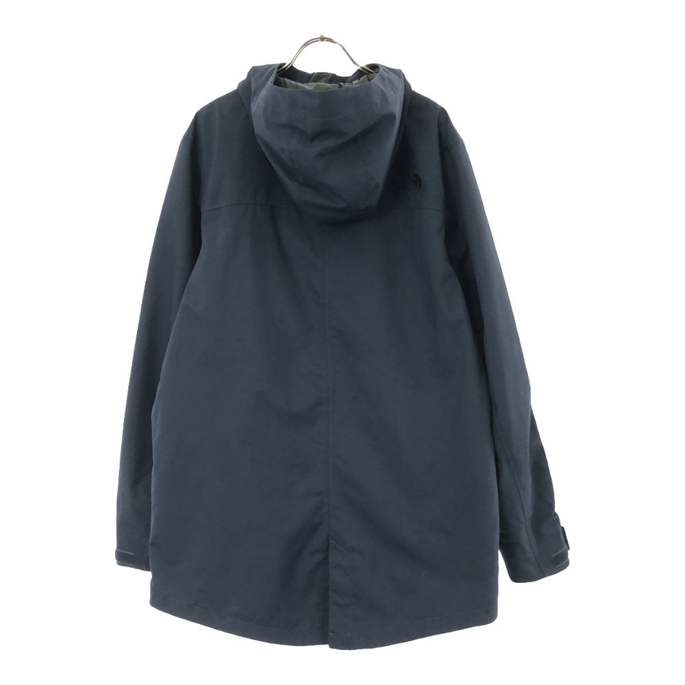 THE NORTH FACE ザノースフェイス ロゴ刺繍 フード付 ナイロンジャケット S ネイビー アウトドア マウンテンパーカー コート メンズ