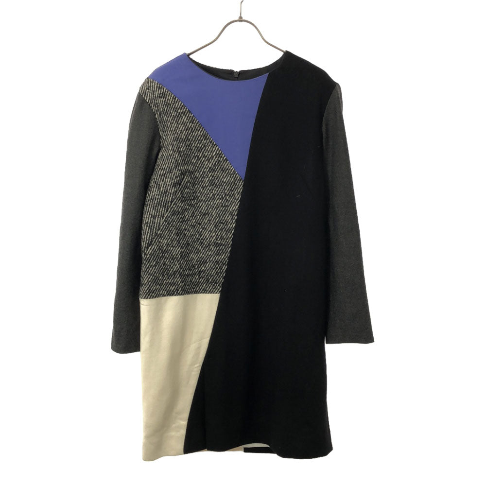 PAULE KA ポールカ 未使用 長袖 切替え ワンピース 38 ブラック系 タグ付 レディース