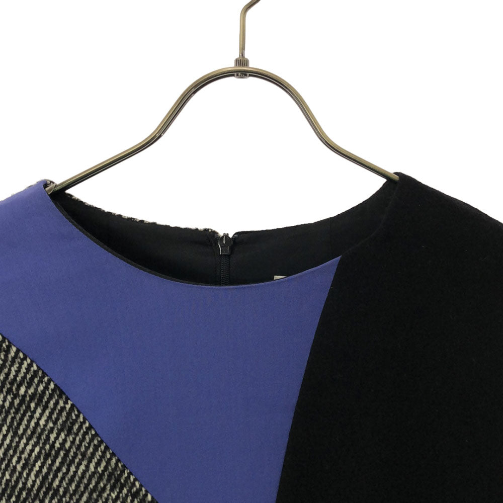 PAULE KA ポールカ 未使用 長袖 切替え ワンピース 38 ブラック系 タグ付 レディース