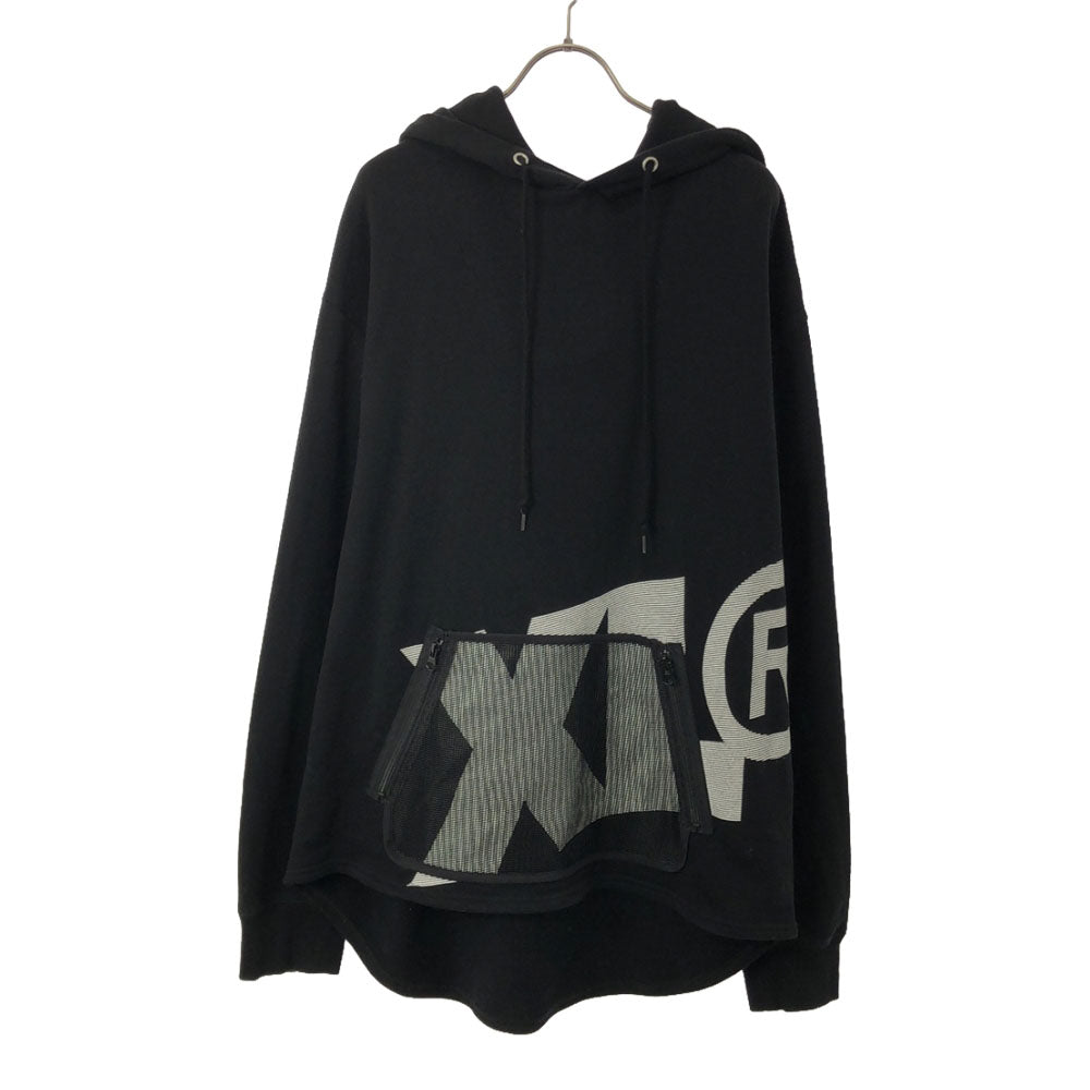 XLARGE エクストララージ プリント 長袖 スウェットパーカー L ブラック プルオーバー トレーナー メンズ
