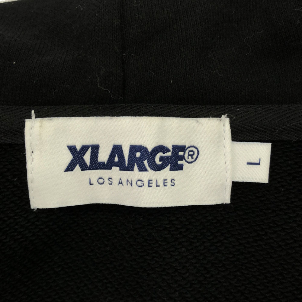 XLARGE エクストララージ プリント 長袖 スウェットパーカー L ブラック プルオーバー トレーナー メンズ