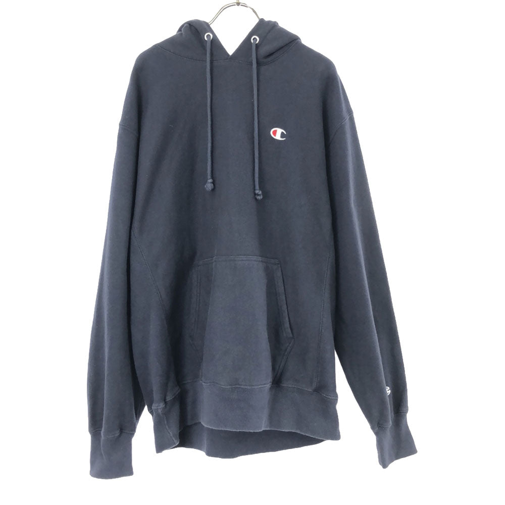 Champion チャンピオン リバースウィーブ ロゴ刺繍 長袖 スウェットパーカー 2XL ネイビー メンズ