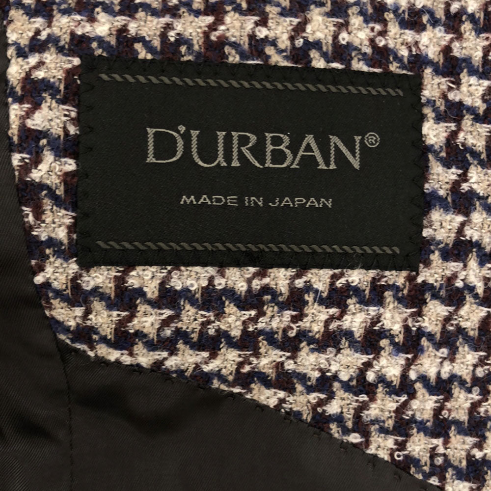 Durban ダーバン 日本製 ウールブレンド 千鳥格子 テーラードジャケット グレー系 メンズ