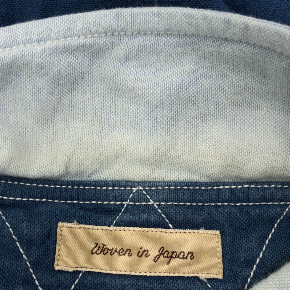 サンカ 日本製 長袖 切替 コットンシャツ BOY ネイビー×ブルー系 Sanca ビームスボーイ レディース