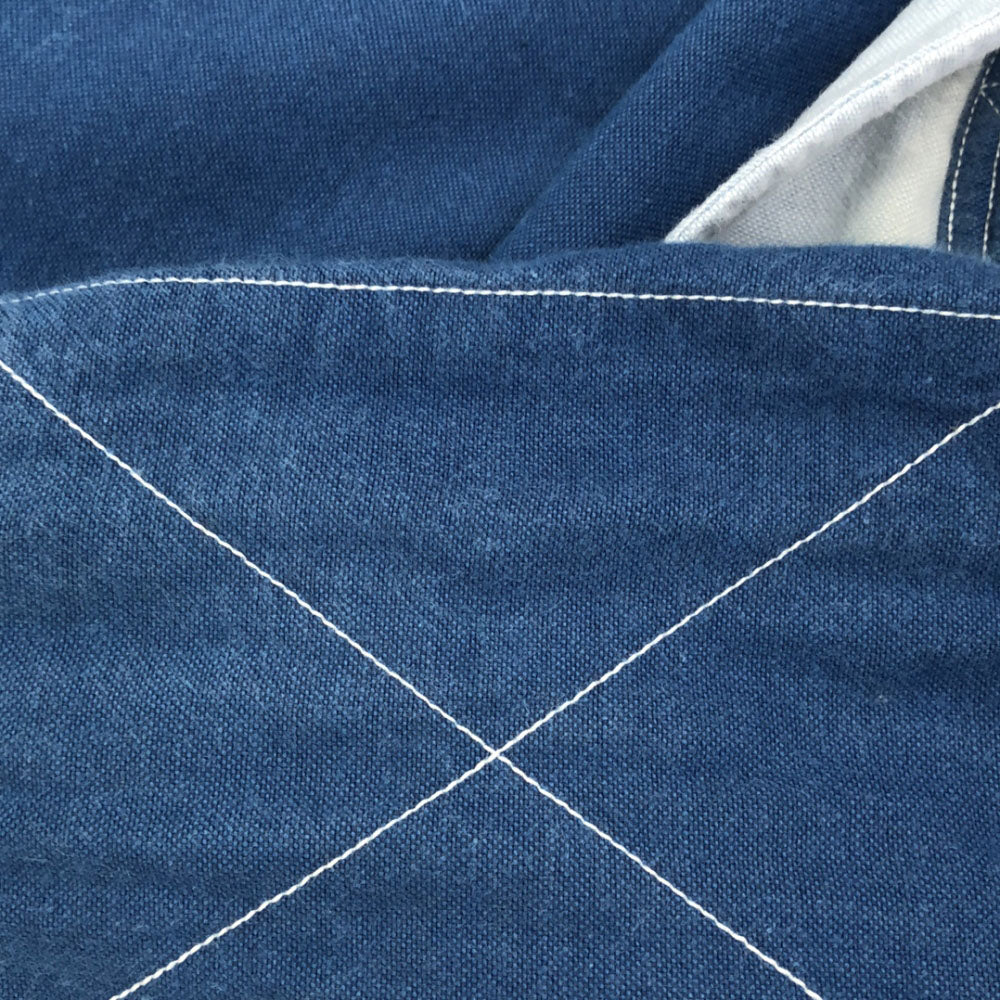 サンカ 日本製 長袖 切替 コットンシャツ BOY ネイビー×ブルー系 Sanca ビームスボーイ レディース