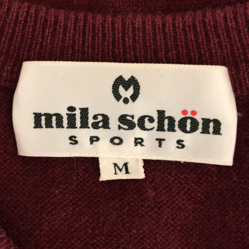 mila schon ミラショーン カシミヤ100% Vネック ニットベスト M レッド系 メンズ