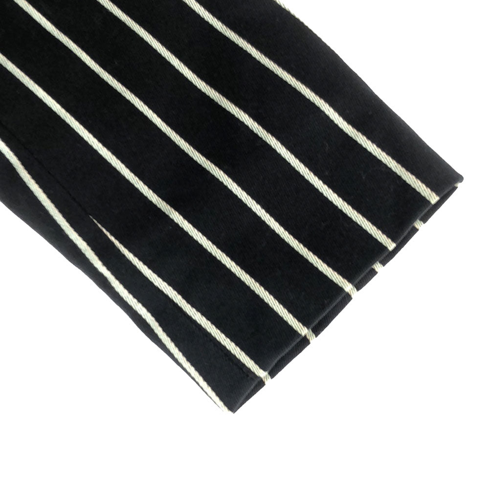 LACOSTE ラコステ ストライプ テーラードジャケット 38 ブラック 刺繍 レディース