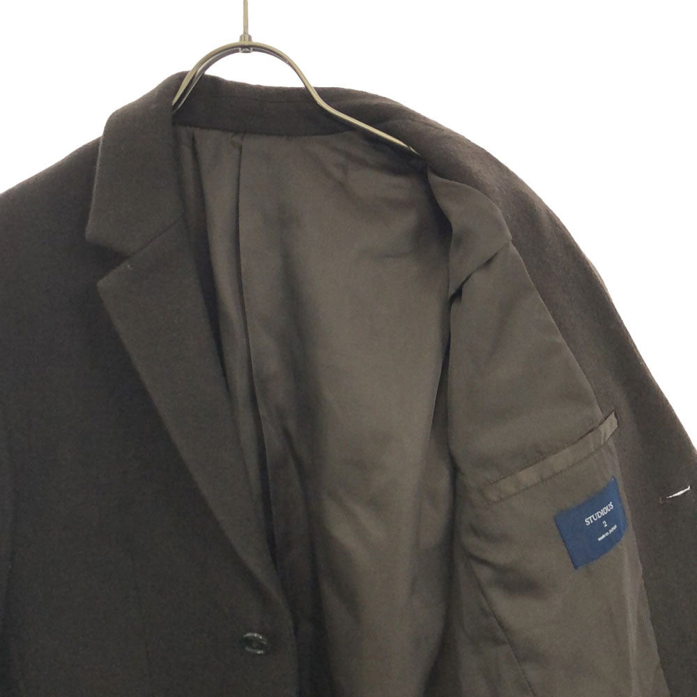 STUDIOUS ステュディオス ウールブレンド 日本製 チェスターコート 2 ブラウン メンズ