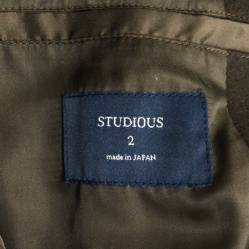 STUDIOUS ステュディオス ウールブレンド 日本製 チェスターコート 2 ブラウン メンズ