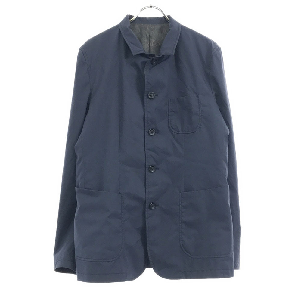 nano universe ナノユニバース ノッチド ジャケット L ネイビー 裏ペイズリー メンズ