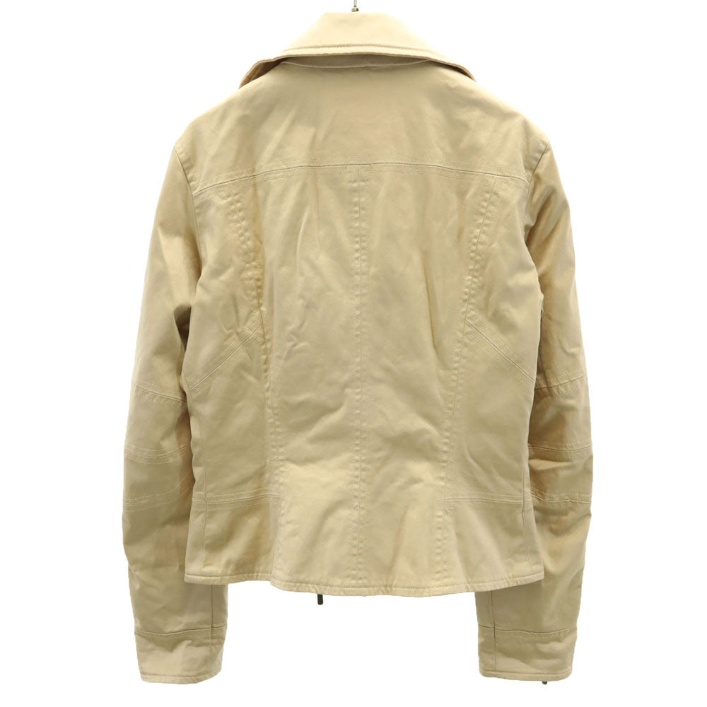 HUGO BOSS ヒューゴボス イタリア製 ライダースジャケット XS ベージュ ダブルジップ レディース