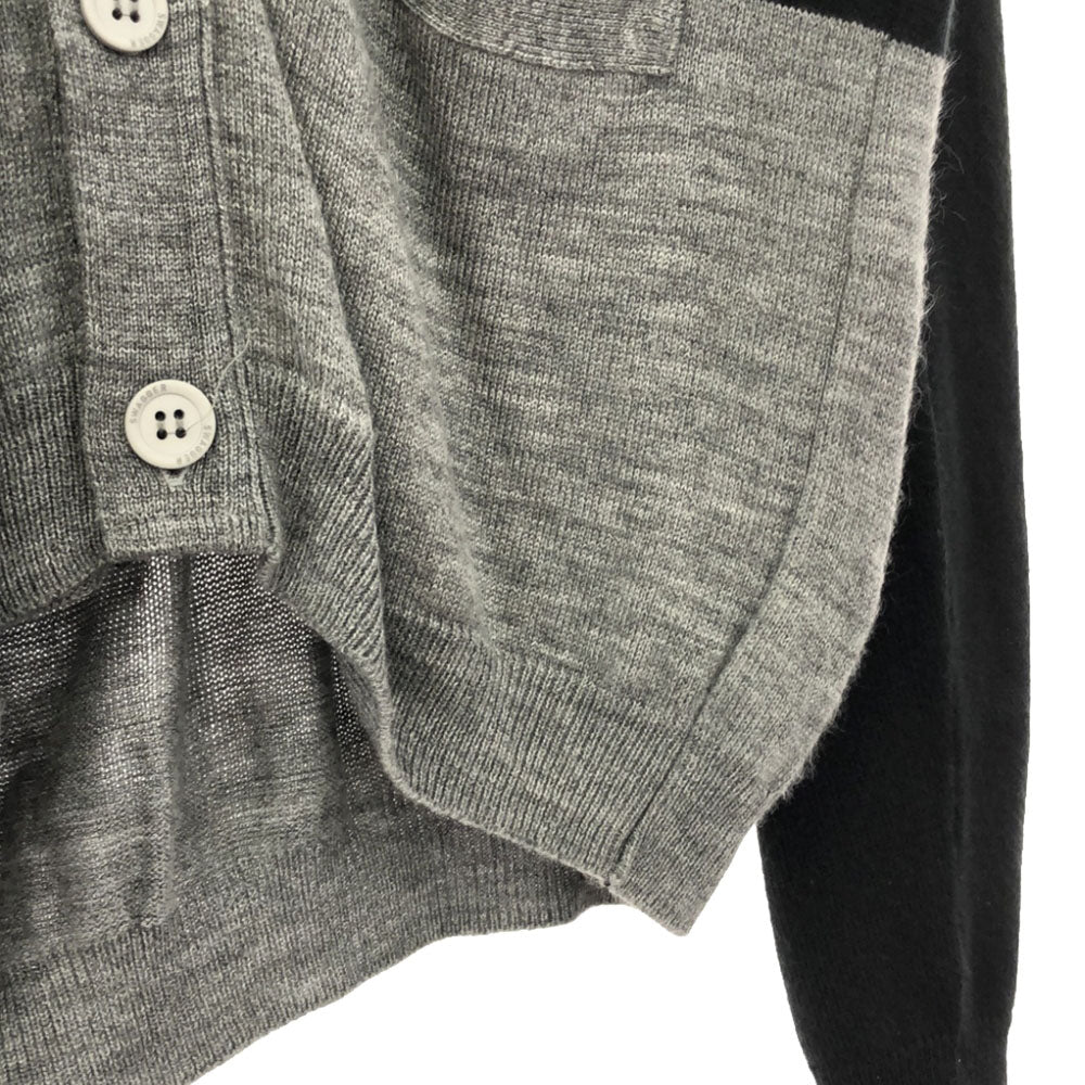 SWAGGER スワッガー 日本製 ウールブレンド 長袖 ニットカーディガン M ブラック×グレー メンズ