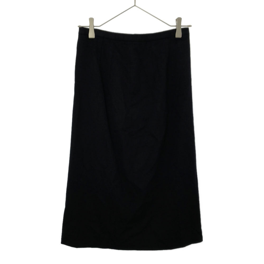 オールドイングランド 日本製 ウールブレンド スカートスーツ 上下 セットアップ 38 ネイビー OLD ENGLAND ベルト付き レディース