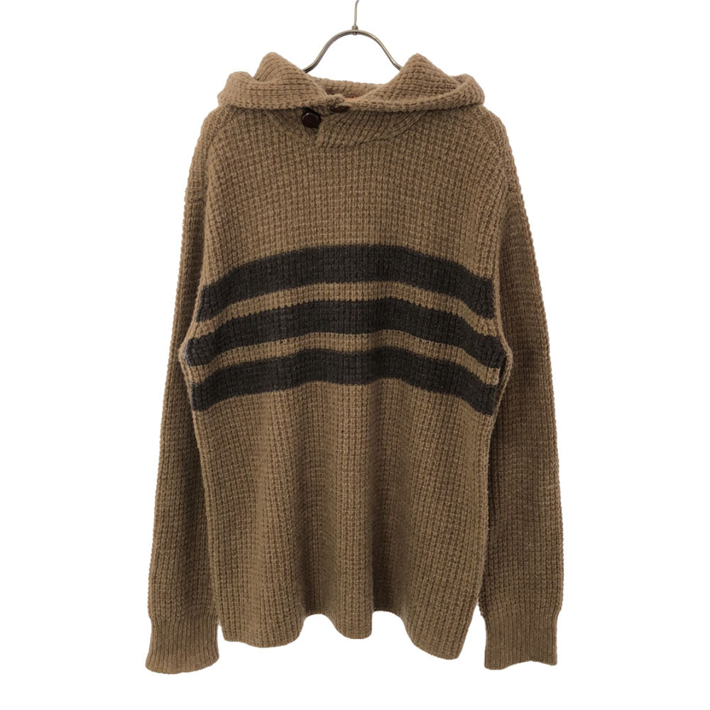 POLO JEANS COMPANY ポロジーンズカンパニー ウール ボーダー柄 長袖 セーター M ブラウン系 ニット フード RALPH LAUREN メンズ