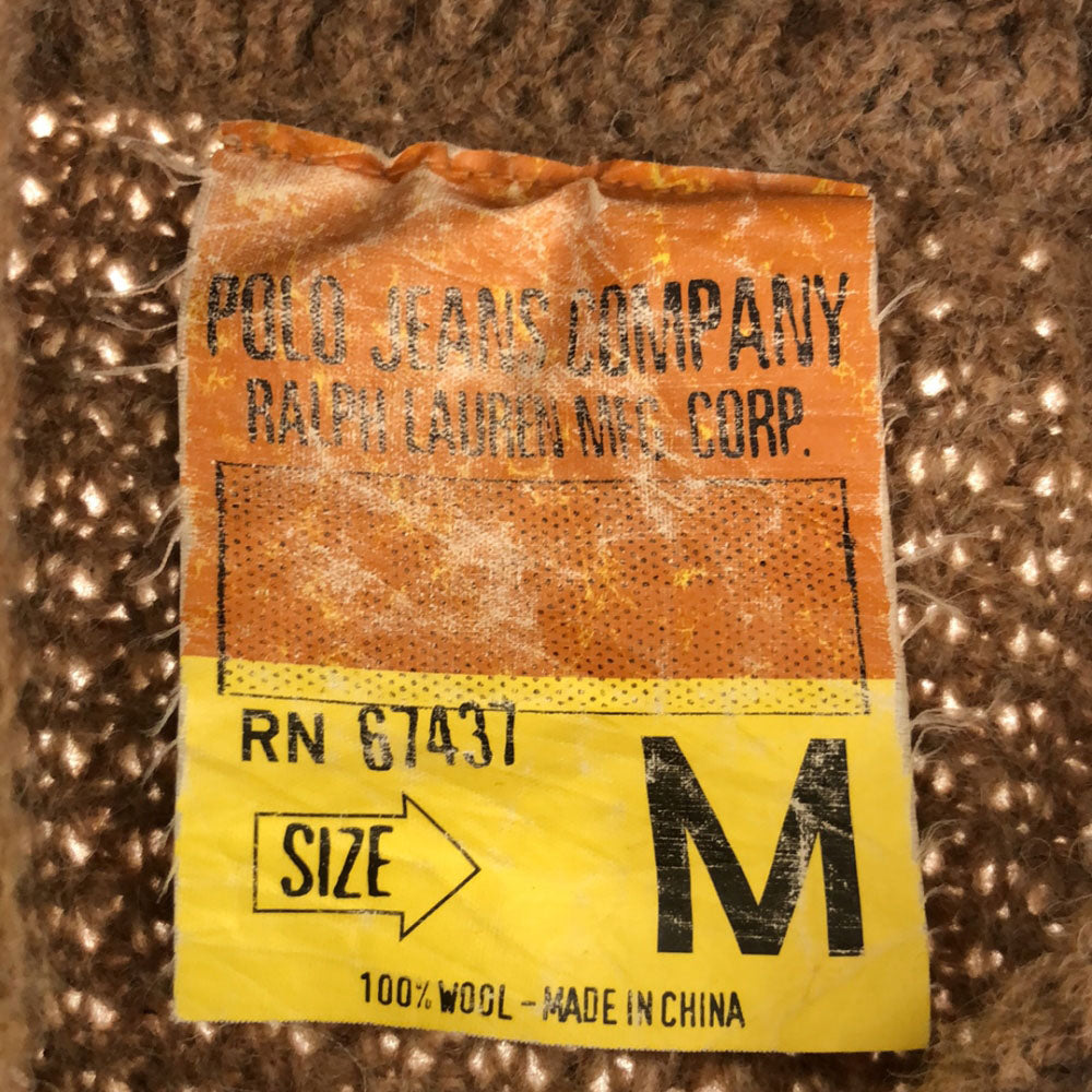 POLO JEANS COMPANY ポロジーンズカンパニー ウール ボーダー柄 長袖 セーター M ブラウン系 ニット フード RALPH LAUREN メンズ