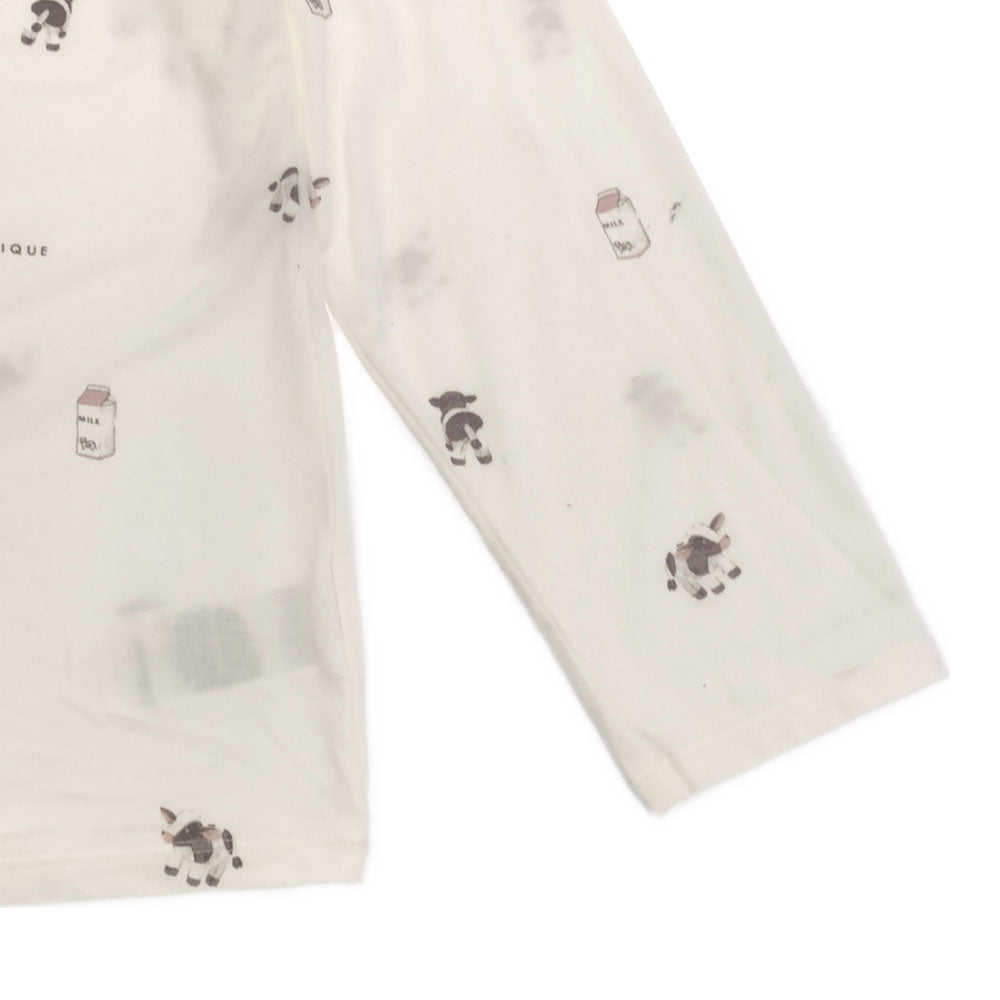 ジェラートピケ ロゴプリント 動物柄 長袖 ルームウェア 上下 セットアップ F ホワイト系 gelato pique パジャマ ジェラピケ PWCP211206 レディース