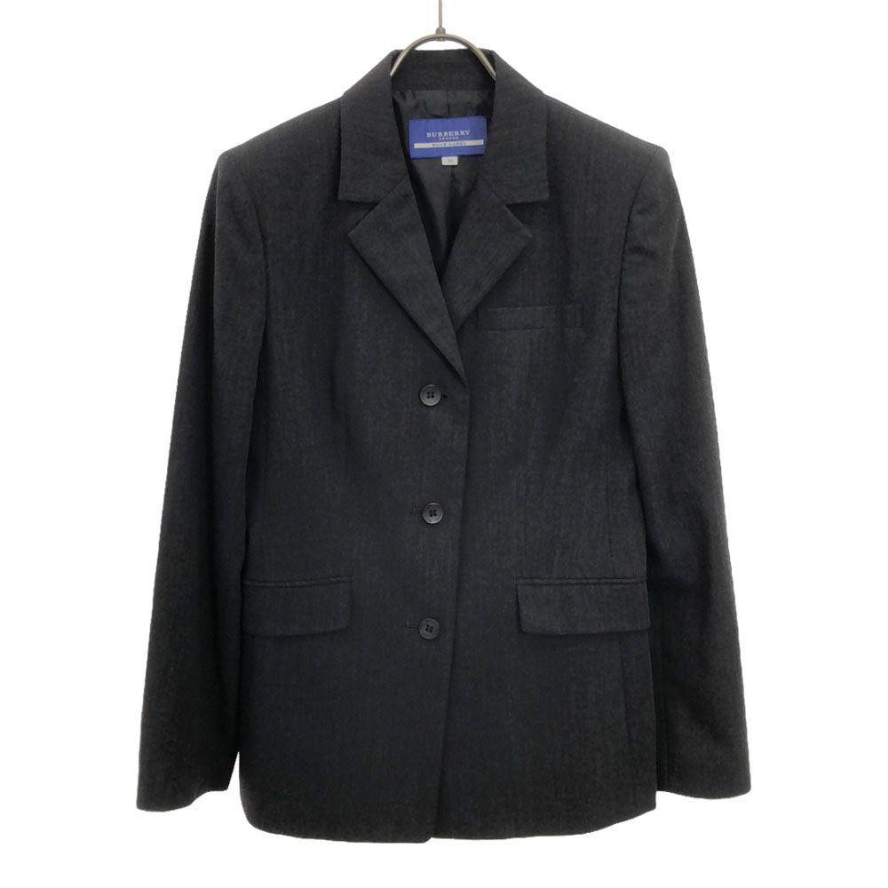 バーバリーブルーレーベル 三陽商会 ウール パンツスーツ 上下 セットアップ 38 チャコールグレー BURBERRY BLUE LABEL レディース