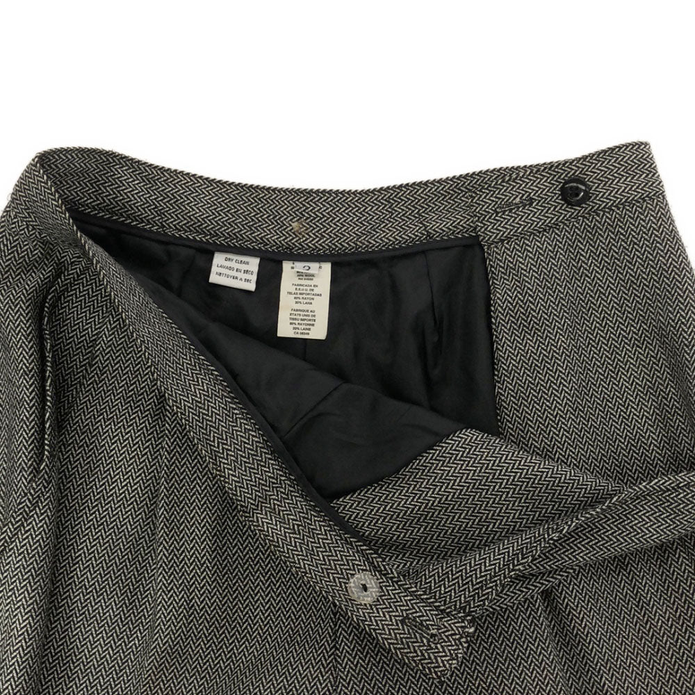 Christian Dior クリスチャンディオール USA製 ヘリンボーン柄 パンツスーツ 上下 セットアップ 2 ブラック系 レディース