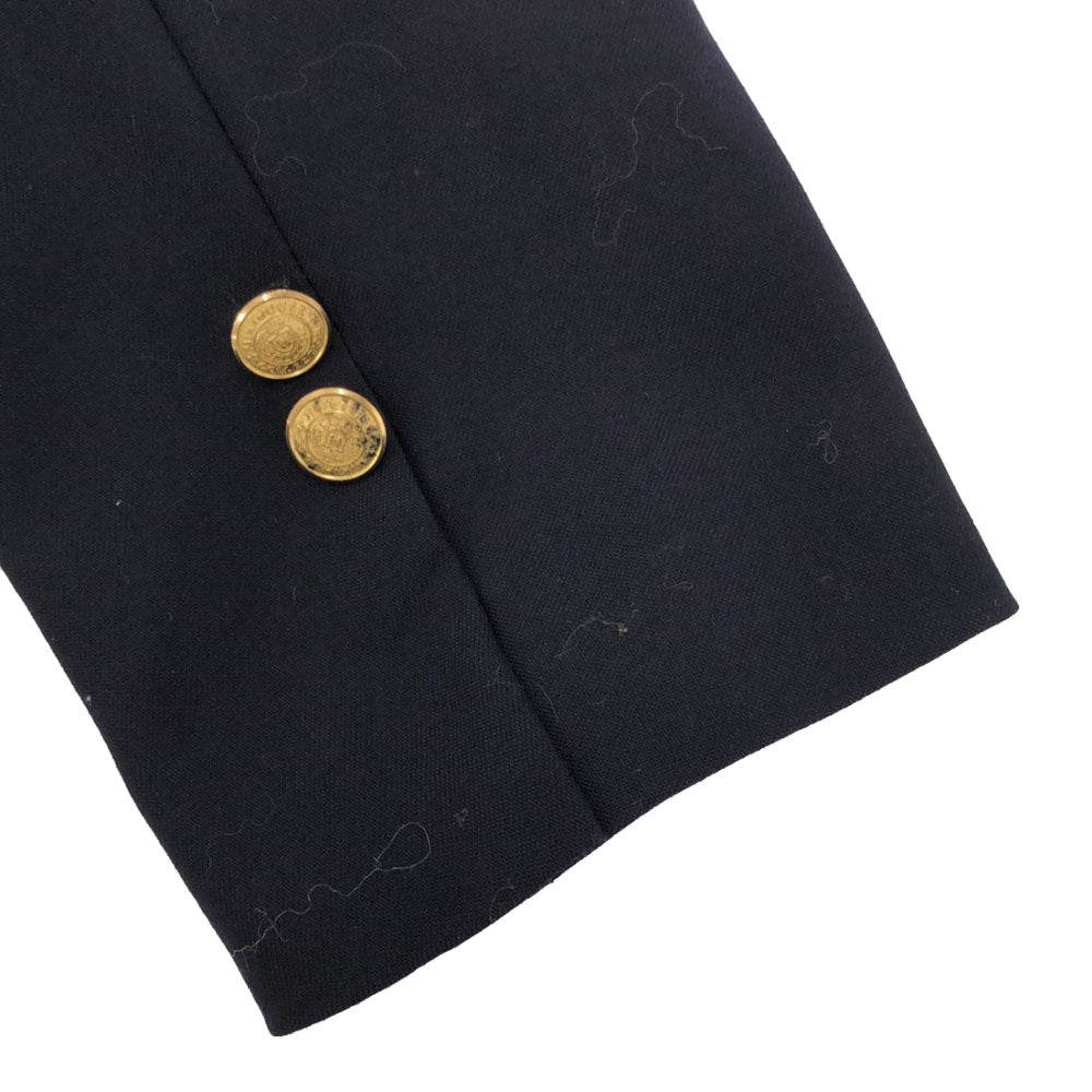 mikihouse ミキハウス 日本製 ワッペン ダブル テーラードジャケット 130 ネイビー ブレザー キッズ