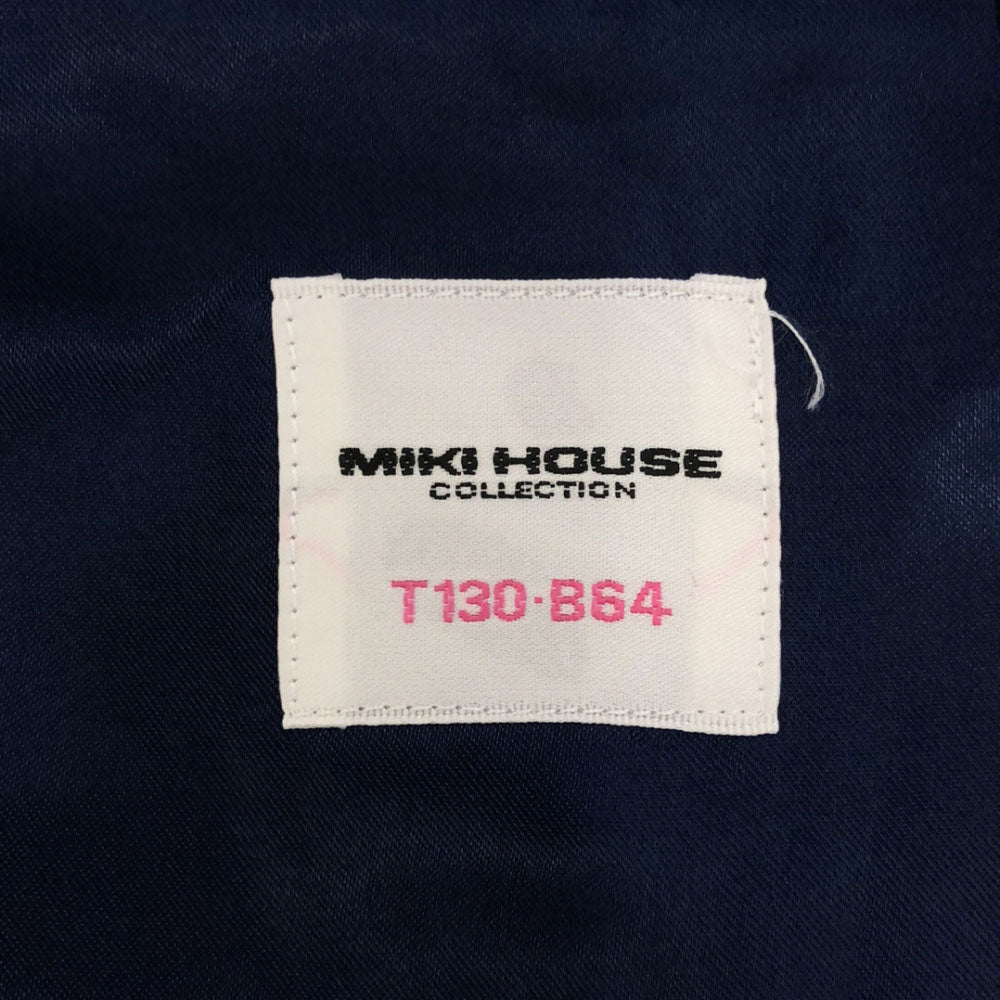 mikihouse ミキハウス 日本製 ワッペン ダブル テーラードジャケット 130 ネイビー ブレザー キッズ